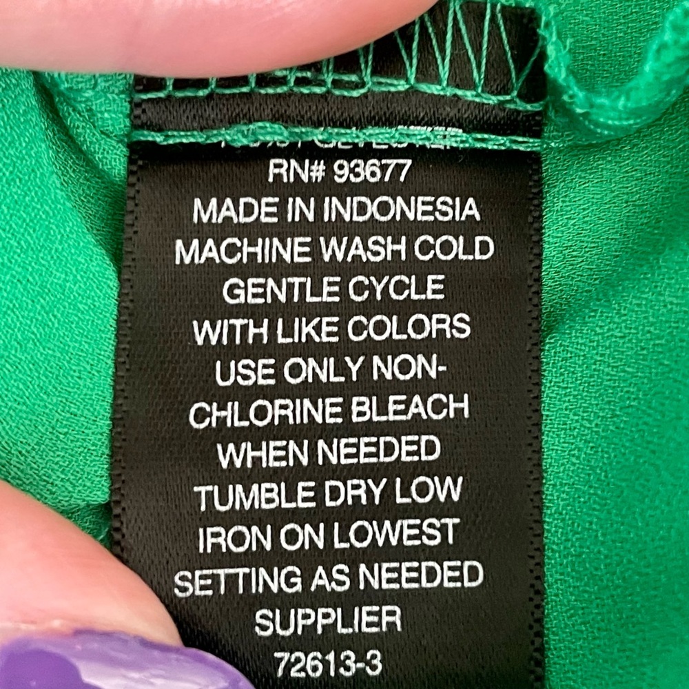 Worthington JCPenney Green Sleeveless Button Down Collared Blouse Top Size Small - Picture 6 of 6